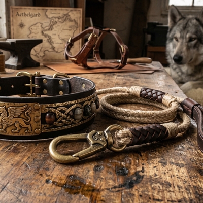 Halsband und Leine