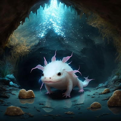 Prähistorischer Axolotl