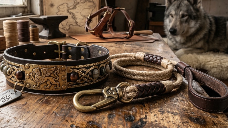 Halsband und Leine