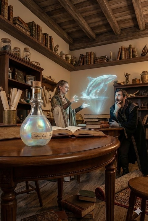 Phiole mit Tran des Schillerwals